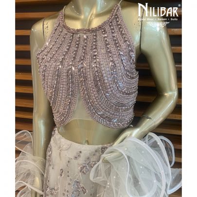 Thunder Grey Net Lehenga