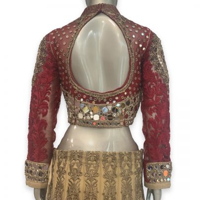Maroon and Beige Lehenga