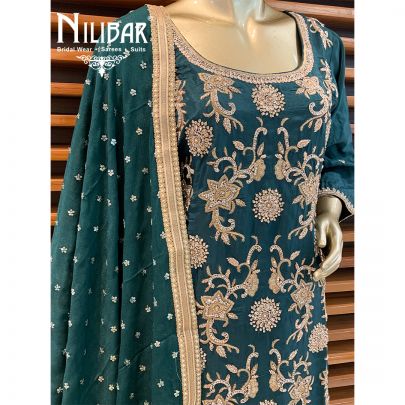Sacramento Green Silk Plazzo Suit