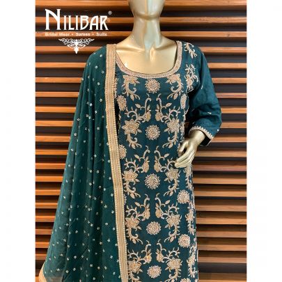 Sacramento Green Silk Plazzo Suit