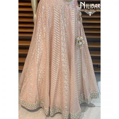 Grey and Pink Jacket Style Lehenga