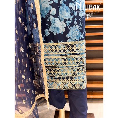 Royal Blue Georgette Pant Suit