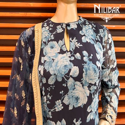 Royal Blue Georgette Pant Suit