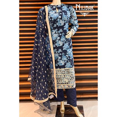 Royal Blue Georgette Pant Suit