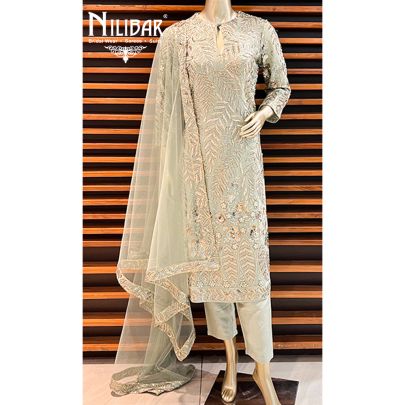 Apple Green Georgette Pant Suit