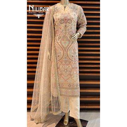 Cosmic Latte Georgette Pant Suit