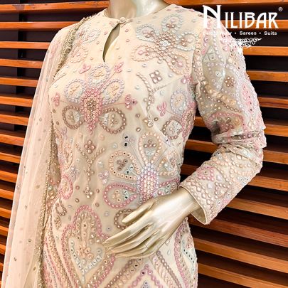 Cosmic Latte Georgette Pant Suit