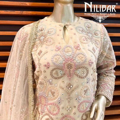 Cosmic Latte Georgette Pant Suit