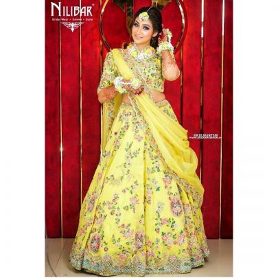 Organza Lemon Lehenga
