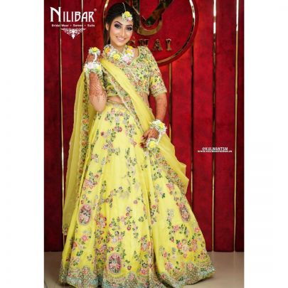Organza Lemon Lehenga