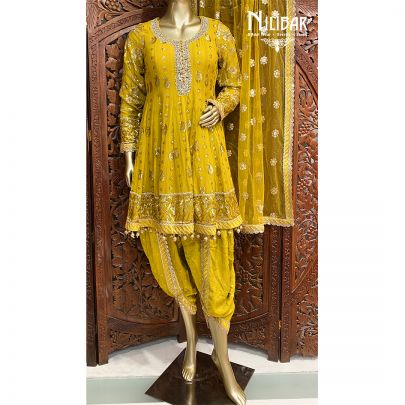 Apple Green Georgette Dhoti Suit