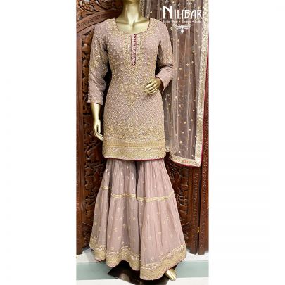 Mauve Georgette Garara Suit