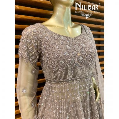 Grey Net Lehenga