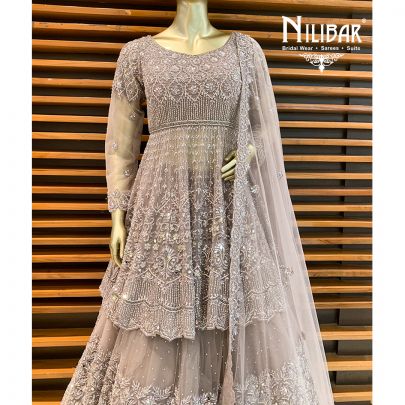 Grey Net Lehenga
