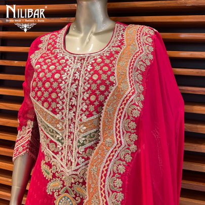 Amarnath Red Georgette Anarkali Lehenga