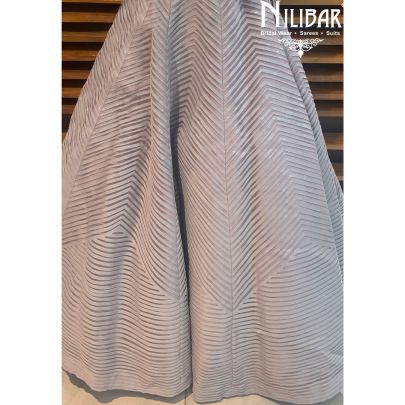 Fossil Grey Net Lehenga