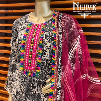 Black Cotton Garara Suit