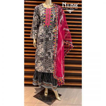 Black Cotton Garara Suit