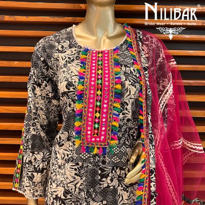 Black Cotton Garara Suit