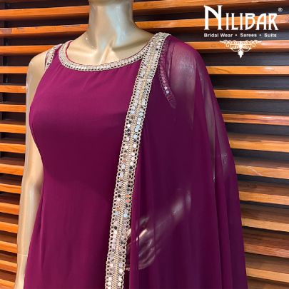 Wine Georgette Garara Suit