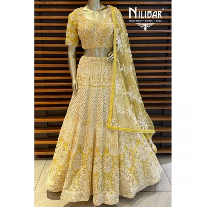 Yellow Georgette Casual Lehenga