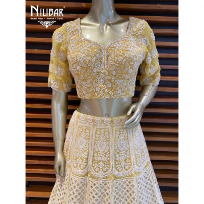 Yellow Georgette Casual Lehenga