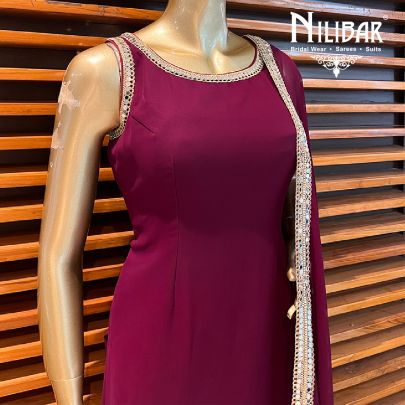 Wine Georgette Garara Suit
