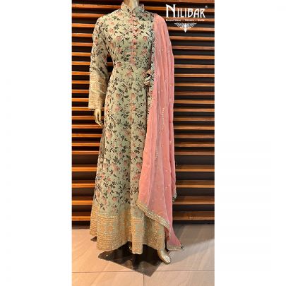 Mint Georgette Anarkali  