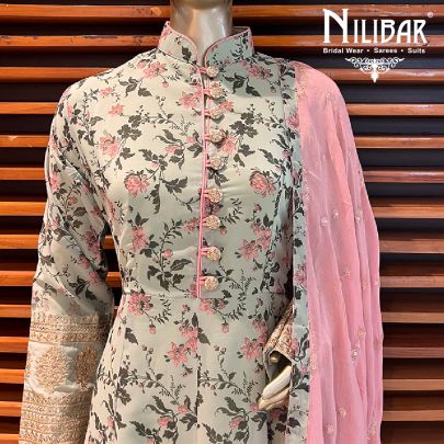 Mint Georgette Anarkali  