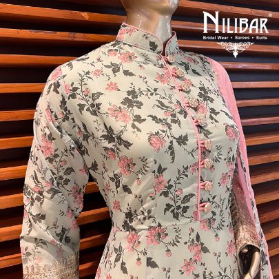 Mint Georgette Anarkali  