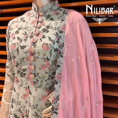 Mint Georgette Anarkali  