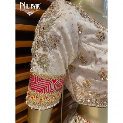 Ivory and Multicolor Silk Casual Lehenga