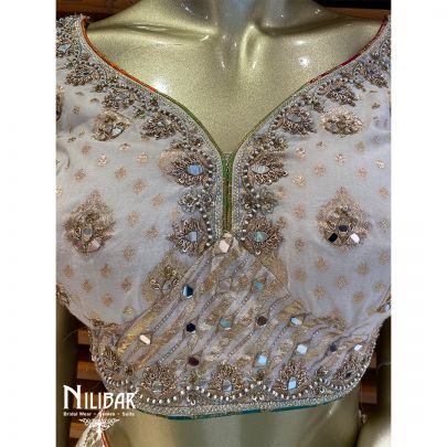 Ivory and Multicolor Silk Casual Lehenga