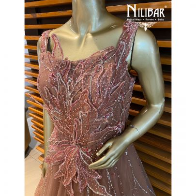 mauve Pink Net Gown