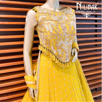 Apple Green Georgette Lehenga