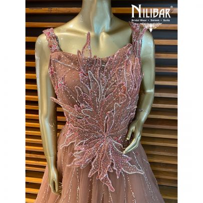 mauve Pink Net Gown
