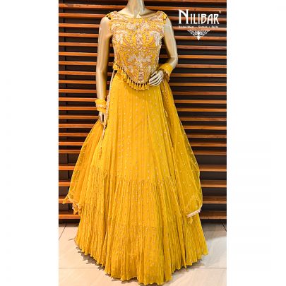 Apple Green Georgette Lehenga