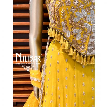 Apple Green Georgette Lehenga