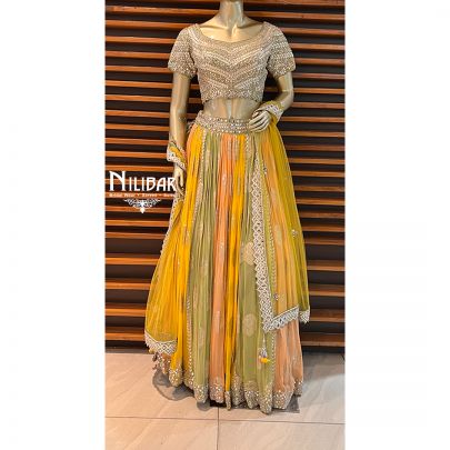 Multicolor Georgette Lehenga