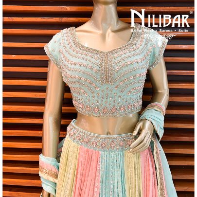 Multi color Georgette Beautiful Lehenga