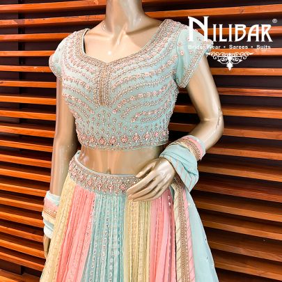 Multi color Georgette Beautiful Lehenga