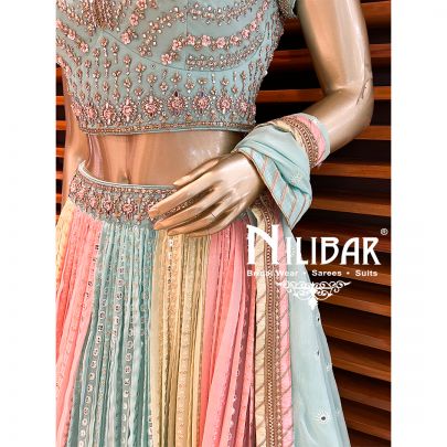 Multi color Georgette Beautiful Lehenga