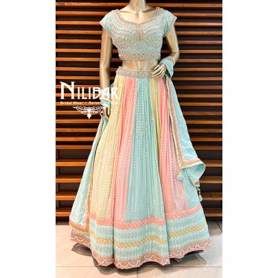 Multi color Georgette Beautiful Lehenga