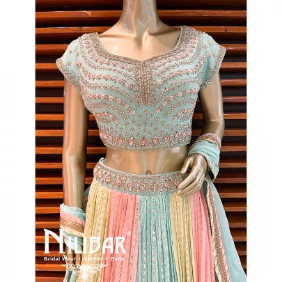 Multi color Georgette Beautiful Lehenga