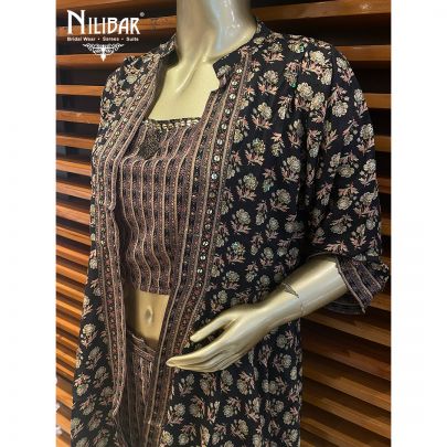 Black and Brown Cotton Jacket Style Set
