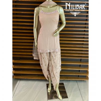 Blush Pink Georgette Dhoti Suit