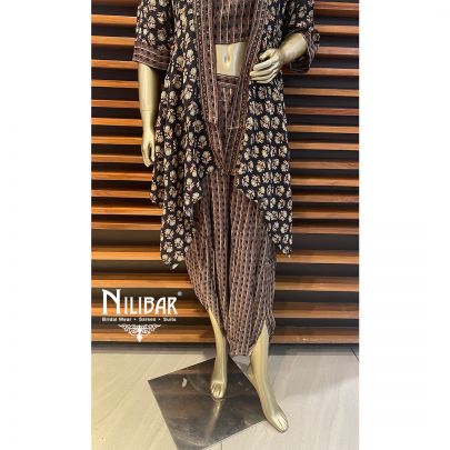 Black and Brown Cotton Jacket Style Set