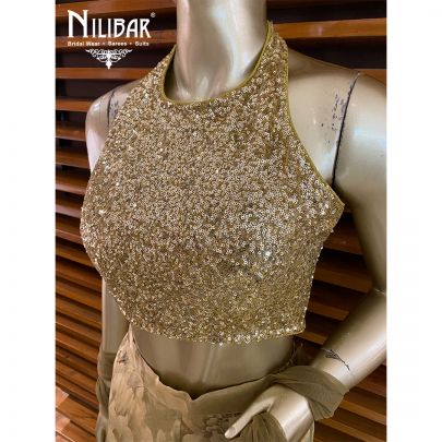 Mehendi Green Georgette Palazzo Suit