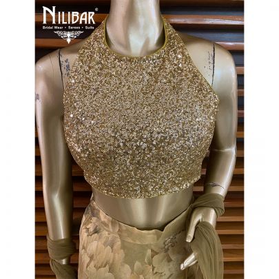 Mehendi Green Georgette Palazzo Suit