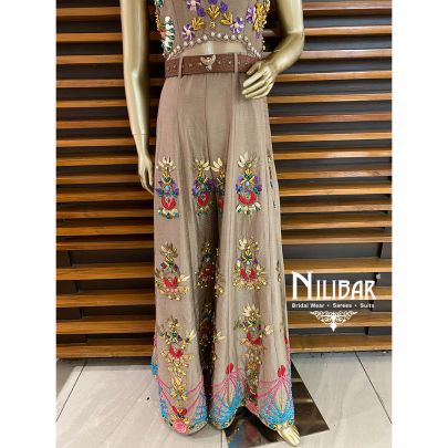 Hippopotamus Grey Silk Jumpsuit